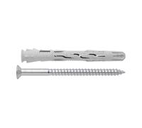 INDEX Fixing Systems T-NUX A - Pack de 50 tacos universales de alto rendimiento, cabeza avellanada (recubrimiento cincado, nailon, 8 x 120 mm, diámetro de 8 mm)