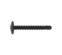 INDEX Fixing Systems TAEN - Pack de 500 tornillos autotaladrantes de cabeza alomada baja, huella Phillips y arandela estampada (recubrimiento cincado, 4,2 x 32 mm) color negro