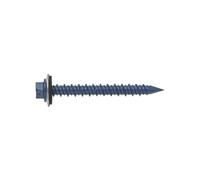 Index HE1665100 - Tornillo hormigon cabeza hexagonal punta diamante galvanizado azul con arandela P-16 6,5 x 100