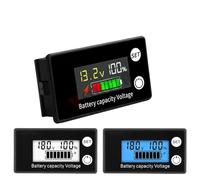 Indicador de capacidad de batería de 8-100 V CC, medidor de electricidad digital LCD, comprobador de voltaje de plomo-ácido, litio, LiFe PO4 for coche y motocicleta.(Optiona B)