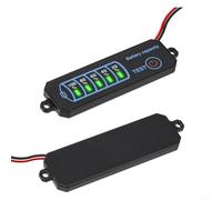 Indicador de capacidad LED CC 5-30 V, resistente al agua, pantalla LCD para indicador de voltaje de ácido de litio, con sensor de temperatura, función de alarma, comprobador de batería universal 2-8S