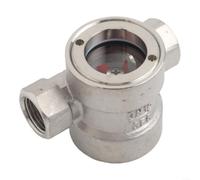 Indicador de flujo de agua de vidrio de vista 304 de acero inoxidable DN10-DN50 Monitor de tubería para sistema de riego industrial de aceite, gas, ácido, álcali (DN15)