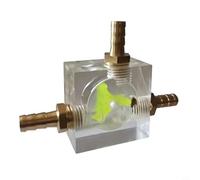 Indicador de flujo de agua para refrigeración por agua de acrílico con conector de latón y bola flotante para control de flujo en máquinas de grabado CNC y husillos de fresado en taller e industria, 1