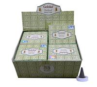 indischerbasar.de Cône d'encens indien Goloka Patchouli Dhoop Cones 12 boîtes 120 Cônes avec support Pack économique Parfum d'ambiance