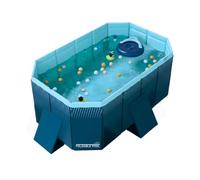 INDUSTEX - Piscina Plegable Foldable Pool, Piscina para niños, Piscina para Perros portátil, Piscina Desmontable, No Incluye Cubierta de Piscina y Base de Suelo - (Med. Interna 130X90X45cm)