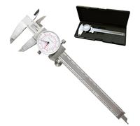 INDUSTRIAL BOY Calibradores de esfera de doble escala de 0.001 pulgadas / 0.02 mm de doble escala y medición métrica de 4 vías de 6 pulgadas/150 mm de rango de acero inoxidable a prueba de golpes con