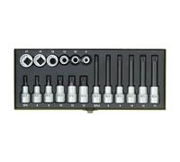 Industrial Set de llaves de vaso (18 pzs., Tamaño de accionamiento: Cuadrado de ½'')