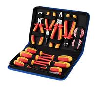 Induzeug Juego de herramientas aisladas VDE de 14 piezas con pinzas de electricista y juego de destornilladores de electricista, probado hasta 10.000 voltios