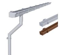 INEFA Kit de canalón PVC para caseta de jardín, cochera y terraza, NW83 / canalón rectangular 83 mm 4 m gris, 1 lado de tejado, canalón de plástico ideal para cenador