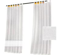 INF Juego de 2 Cortinas Blancas Translúcidas para Exterior con Trabillas - Filtrado de Luz y Protección de la Privacidad L