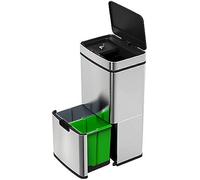 Infactory Sistemas de clasificación de basura - sistema cubo basura: Diseño- Sistema de separación de residuos con sensor, 4 contenedores, 75 l, Sensor de movimiento