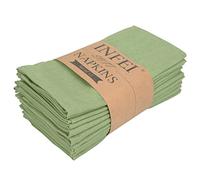 INFEI Juego de 12 servilletas Finas de Mezcla de Lino de Color Suave (40 x 40 cm), para Eventos de Navidad y Uso doméstico (Verde Lima)