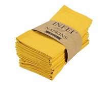 INFEI Servilletas de algodón Liso de 43,2 x 43,2 cm, Paquete de 12, 43,2 x 43,2 cm, Color Amarillo Suave
