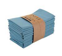 INFEI Servilletas de cena de mezcla de algodón de color liso - Juego de 12 (43 x 43 cm) - para eventos y uso doméstico (Blue Stone)