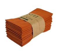 INFEI - Servilletas de lino mezclado de color sólido, finas para cena, juego de 12 unidades (40 x 40 cm), para eventos y uso doméstico (Terra Cotta)