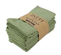 INFEI Servilletas de Tela de algodón de Color sólido, Juego de 12 (17 x 17 Pulgadas), para Eventos y Uso doméstico (Oliva)