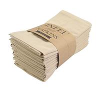 INFEI Servilletas de Tela de Cena de Color Liso, Juego de 12 (15.7 x 11.8 Pulgadas), servilleta de Mesa de Cocina de algodón Reutilizable, para Fiestas, hoteles y Uso doméstico (Lino)