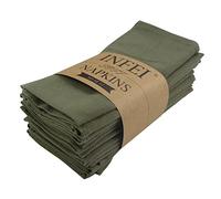 INFEI Servilletas de Tela de Cena de Color Liso, Juego de 12 (15.7 x 11.8 Pulgadas), servilleta de Mesa de Cocina de algodón Reutilizable, para Fiestas, hoteles y Uso doméstico (Verde Ejército)