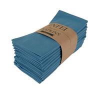 INFEI Servilletas de Tela de Cena de Color Liso, Juego de 12 (16.9 x 16.9 Pulgadas), servilleta de Mesa de Cocina de algodón Reutilizable, para Fiestas, hoteles y Uso doméstico (Egeo)