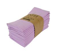 INFEI Servilletas de Tela de Cena de Color Liso, Juego de 12 (16.9 x 16.9 Pulgadas), servilleta de Mesa de Cocina de algodón Reutilizable, para Fiestas, hoteles y Uso doméstico (Lila pálido)