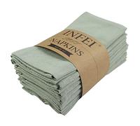 INFEI Servilletas de Tela de Cena de Color Liso, Juego de 12 (16.9 x 16.9 Pulgadas), servilleta de Mesa de Cocina de algodón Reutilizable, para Fiestas, hoteles y Uso doméstico (Aguacate)