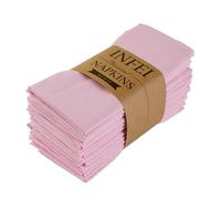 INFEI Servilletas de Tela de Cena de Lino de Color Liso Suave - Juego de 12 (40 x 40 cm) - para Eventos y Uso doméstico (Rosa)