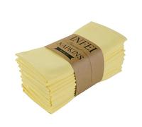 INFEI Servilletas de Tela de Cena de Lino de Color Liso Suave - Juego de 12 (40 x 40 cm) - para Eventos y Uso doméstico (Amarillo)