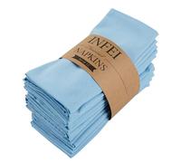 INFEI Servilletas de Tela para Cena de algodón de Color sólido - Juego de 12 (17 x 17 Pulgadas) - para Eventos y Uso doméstico (Celeste)