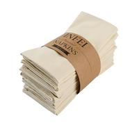 INFEI Servilletas de Tela para Cena de algodón de Color sólido - Juego de 12 (17 x 17 Pulgadas) - para Eventos y Uso doméstico (Beige)