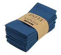 INFEI Servilletas de Tela para Cena de algodón de Color sólido - Juego de 12 (17 x 17 Pulgadas) - para Eventos y Uso doméstico (Egeo)