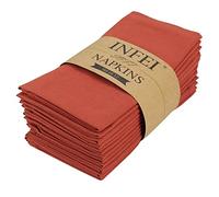 INFEI Servilletas de Tela para Cena de algodón de Color sólido - Juego de 12 (17 x 17 Pulgadas) - para Eventos y Uso doméstico (Canela)
