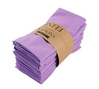 INFEI Servilletas de Tela para Cena de algodón de Color sólido - Juego de 12 (17 x 17 Pulgadas) - para Eventos y Uso doméstico (Lavanda)