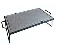 Inferramenta Parrilla de piedra natural de esteatita volcánica con asas y pies de apoyo para barbacoa, parrilla, cocción dietética, fabricada en Italia (30 x 40 x 2 cm)