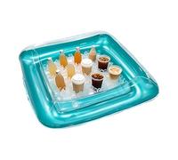 Inflable Bandeja Cuadrada Flotante Con Tapón De Descarga | Cooler inflable de mesa para fiestas al aire libre patio cerveza bebidas aperitivos picnic playa barco