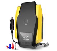 Inflador de neumáticos digital de inflado rápido, compresor de aire que ahorra espacio con fuente de alimentación dual AC/DC, apagado automá