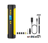 Inflador de neumáticos portátil para coche, bomba de aire eléctrica de inflado rápido con apagado automático, pantalla digital y luz LED par