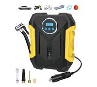 Inflador de Ruedas de Coche,Compresor de Aire,Compresor de Aire Portátil para Ruedas de 12 V con Luz LED - Manómetro Digital, Autobombeo,Manómetro y 3M Cable para Moto, Bicicleta, Pelota, Coche y Etc