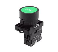 INFRI Interruptor de botón de reinicio automático de 22 mm botón de parada con el símbolo de flecha XB2 táctil plano 1NC/1NO serie de botones de interruptor (color: verde- inicio)