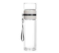 Infusionador de té - 1 botella de infusión de té de vidrio portátil, taza de viaje | Taza de viaje de vidrio - acero inoxidable con diseño de insulción de calor, filtra eficazmente las hojas de TEã