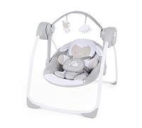 Ingenuity, Columpio Compacto Cuddle Lamb - 6 Velocidades de Balanceo, 12 Melodías Relanjantes, Arco de Juego, 2 Juguetes, Arnés de 5 Puntos, desde recién nacidos hasta los 9 kg