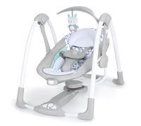 Ingenuity ConvertMe 2 en 1 Columpio Automático Portátil Compacto y Asiento para Bebé, Vibraciones con Batería, Sonidos de la Naturaleza, 0-9 Meses 6-20 lbs (Raylan)