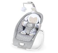 Ingenuity, Hamaca Mecedora para Bebés hasta 18 kg, Cuddle Lamb con vibraciones, arco de juego con 2 peluches, 12 melodías, 4 sonidos de naturaleza, volumen regulable, ergonómico.