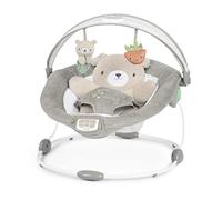Ingenuity, Hamaca para bebés InLighten Nate, vibraciones relajantes, arco de juegos con luces, cojín acolchado de oso extraíble para tiempo boca abajo, arnés de 3 puntos - de recién nacido hasta 9 kg