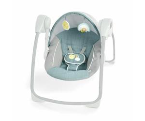 Ingenuity Ity Sun Valley Canopy Columpio portátil con Toldo, 2 juguetes y asiento reclinable - Gris - 0-9 meses