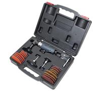 Ingersoll Rand 302BK - Kit de amoladora de aire en ángulo recto, incluye variedad de almohadillas de respaldo de 2 y 3 pulgadas, discos de lijado, discos de pulido y funda, pinza de 0.25, rebaba,