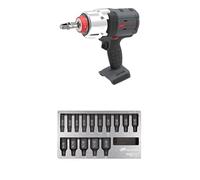 Ingersoll-Rand W7153 DXS2 Llave de Impacto Inalámbrica 20V, 2170 Nm, Anillo Fricción, Solo Herramienta + DXS2 Juego de vasos de impacto profundo métrico, 15 piezas, acero cromo-molibdeno, hexagonal