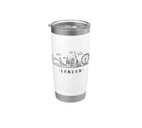 Inglaterra Skyline Tower Bridge Capital Londres Vaso térmico de acero inoxidable de doble pared