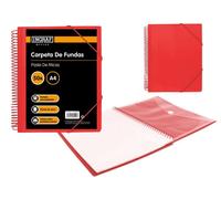 Ingraf carpeta 50 fundas a4 + sobre con broche - espiral plastica inde