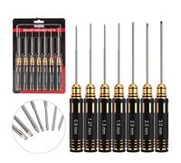 INJORA RC Destornillador Llave Inglesa 7PCS,Herramientas de Reparación RC,0.9, 1.27, 1.3, 1.5, 2.0, 2.5, 3.0mm Destornillador Hexagonal Juegos Llaves Tornillos para RC Modelo Coche Drone Barco