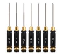 INJORA RC Destornilladores Hexagonales 7pcs Herramientas de Reparación RC,0.9, 1.27, 1.3, 1.5, 2.0, 2.5, 3.0mm Llave de Tornillo de Cabeza Hexagonal para RC Modelos Coches Drones Barcos Helicópteros